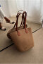 Women's woven bag camel woven