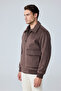 Men's Wool Soft Textured Cashmere Coat Brown 4341Dngr - 6