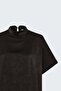 Batwing Sleeve Blouse - Brown - 3