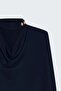Degaje Collar Blouse - Navy Blue - 5