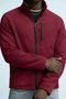Men's Zippered Stand Collar Loose Red Fleece - 6
