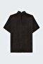 Batwing Sleeve Blouse - Brown - 4