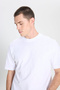 Regular Fit Normal Cut Crew Neck 100% Cotton White Men's T-shirt - 5