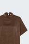 Batwing Sleeve Blouse - Light Brown - 5
