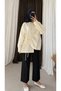 Side Gathered Boyfriend Shirt - Yellow - 2