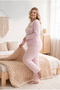 Ribbed Interlock Fabric Collar Buttoned Winter Plus Size Women's Pajama Set 2700 - 2