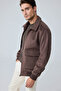 Men's Wool Soft Textured Cashmere Coat Brown 4341Dngr - 4