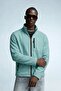 Men's Zippered Stand Collar Loose Fleece Jacket