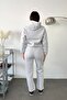 Women's Hooded Stoppered Tracksuit Set Gray - 27K 2799 - 4