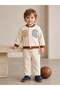 Baby Boy Ecru 96 Appliqued Snap-On College Jacket