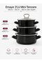 3-Piece Black Enamel Mini Pot Set with Glass Lid 14-16-18 cm - 6