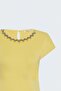 Collared Short Sleeve Knitwear - Yellow - 6