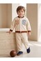 Baby Boy Ecru 96 Appliqued Snap-On College Jacket - 2