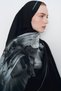 Süsen patterned floss viscose shawl - black - 5