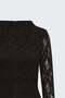 Long Sleeve Lace Dress - Brown - 3