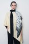 Polka dot pattern floss viscose shawl - white - 2