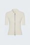 Short Sleeve Zippered Knitwear - Ecru - 6