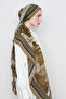 Yakamoz Patterned Viscose Shawl - Dark Beige - 4