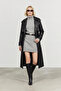 Long Leather Trench - Black - 4