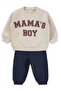 Mama's Boy Printed 6-18 Month Set - Ecru