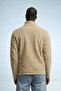 Men's Zippered Stand Collar Loose Beige Fleece - 2