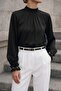Accessory Detailed Blouse - Black - 2