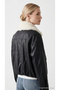 Women's Faux Leather Jacket Fur Collar Zipper Pocket Black Biker Short Coat Casual Stylish W6Bt47B8 - 3