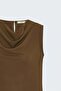 Patterned Degaje Collar Blouse - Brown - 4