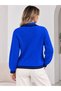 Polo Collar Stripe Detailed Knitted Women's Sweater - 4