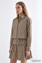 Shirt Collar Waist Ruffled Regular Mini Dress - 7