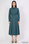 Pleated Long Sleeve Regular Midi Shirt Dress - 4
