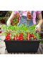 12Pcs 17Inches Rectangle Planter Box with Drainage Holes and Trays - 6