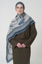 Floş Viscose Shawl Reins Pattern - Blue - 3