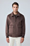 Men's Wool Soft Textured Cashmere Coat Brown 4341Dngr - 2
