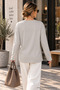 Oversize Long Sleeve Basic Gray T-Shirt - 4