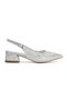 Women's Open-Back Thick Heeled Short Foil Patterned Evening Dress Shoes - 2