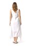 Sleeveless Çeşme Crew Neck Authentic Double Pocket Midi Length Poplin Summer Dress White Byz - 2