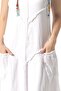Sleeveless Çeşme Crew Neck Authentic Double Pocket Midi Length Poplin Summer Dress White Byz - 3