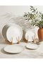 Glacier 12 Piece Porcelain Serving and Cake Plate Set for 6 People - Guaranteed Click-Clack Design & Pattern