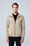 Men's Special Design Fabric Coat Jacket Beige 4345Dngr - 4
