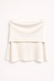 Mixray Oversize Ribbed Knitted Blouse with Madonna Collar