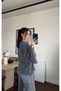 Women's Button and Lace Detailed Casual Comfortable Wear Collarless Wide Sleeve Cardigan - 2