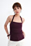Neckline-Looped Gathered Side Blouse A390 - 5