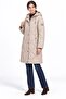 Women's Fixed Hooded Reversible Zippered Comfortable Fit Long Quilted Coat 8847 - 3
