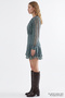 Crew Neck Lined Flared Regular Mini Dress - 3