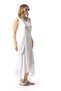 Sleeveless Çeşme Crew Neck Authentic Double Pocket Midi Length Poplin Summer Dress White Byz - 4
