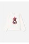 Girl's Teddy Bear Printed Long Sleeve T-Shirt 4027