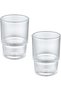 Bathroom Glass Tumbler Cup 2 Pack, Transparent Rinsing Cup, Toothbrush & Toothpaste Holder & Drinking, Mouthwash Cup for Glassware