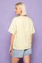 Women's Oversized T-Shirt Capri Summer Printed Yellow – Crew Neck, 100% Cotton Compact Single Jersey 24/1 - 4