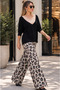 Buketli̇ Women's Leopard Pants, Athlete's Top, Loose Blouse, 3-Piece Top and Bottom Set - 2